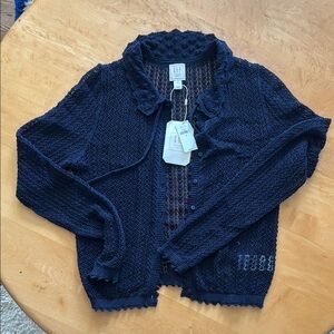 NWT Doen x Gap Navy Crochet Cardigan